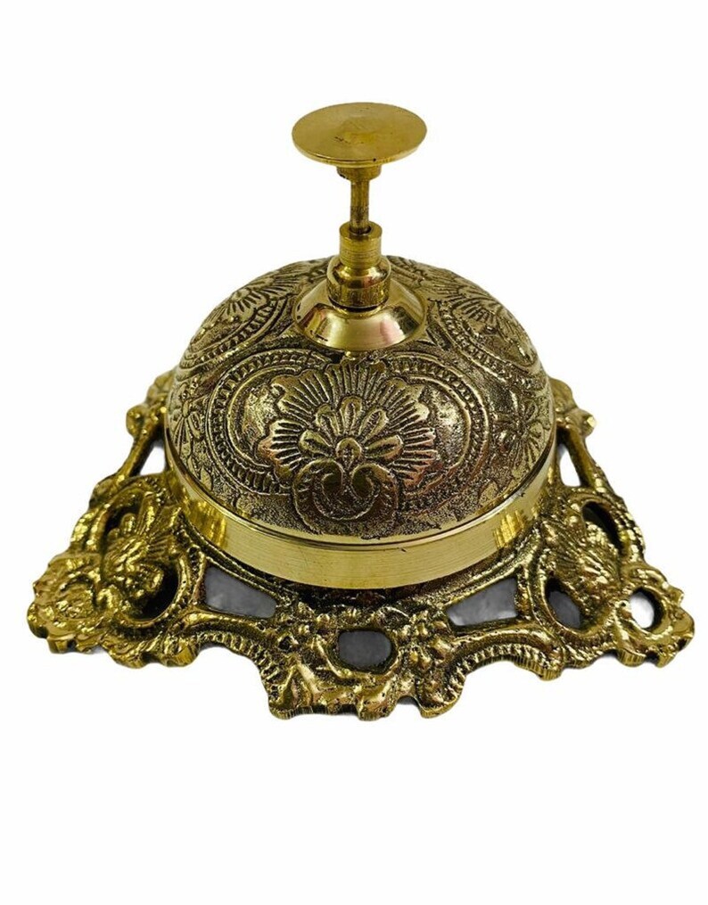 Ornate BRASS DESK BELL Hotel Front Desk Counter Sales Service Etsy