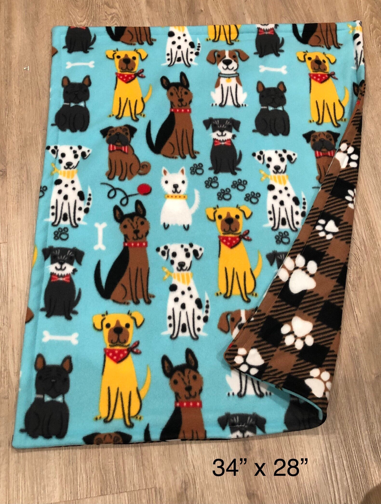 Fleece dog blanket 34 x 28 Etsy