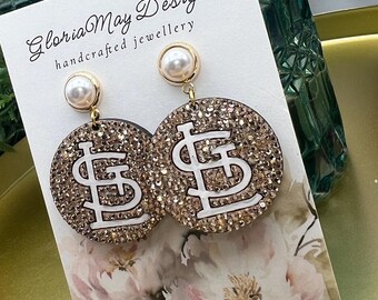Hand Painted Rhinestone Earrings: Laser Cut Lightweight Jewelry