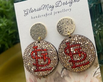Hand Painted Rhinestone Earrings - Laser Cut Sparkle