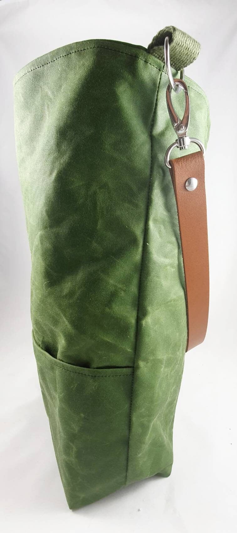 Tote Bag / Shopper / Umhängetasche Oilskin heavy grün Etsy