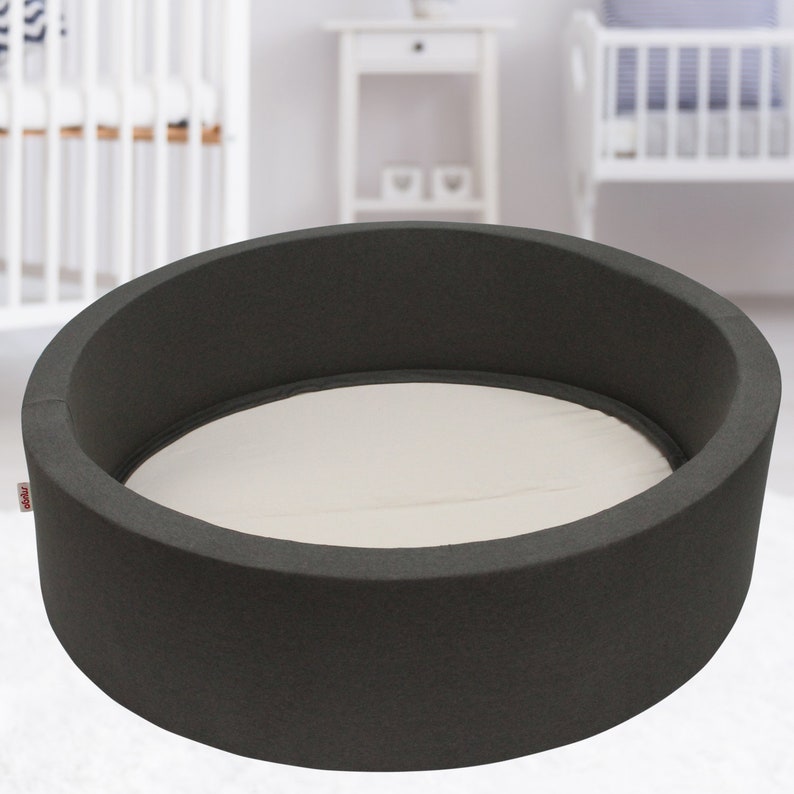 Ecological ball bath round in dark grey without balls Baby ...