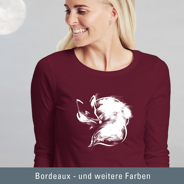 Women's T-Shirt Long Sleeve Polar Fox Organic Cotton Fox