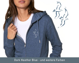 Frauen Sweatjacke, Möwen, Wasser, Meer, Küste, Strand