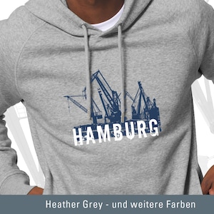 Männer Hoodie Hamburg, Hoodie mit Seitentaschen Heather Grey