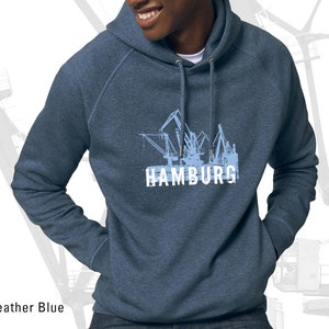 Männer Hoodie Hamburg, Hoodie mit Seitentaschen Dark Heather Blue