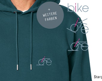 Männer Hoodie "bike", Fahrrad, Originelles Fahrrad T-Shirt, Radeln, Typografischer Hoodie