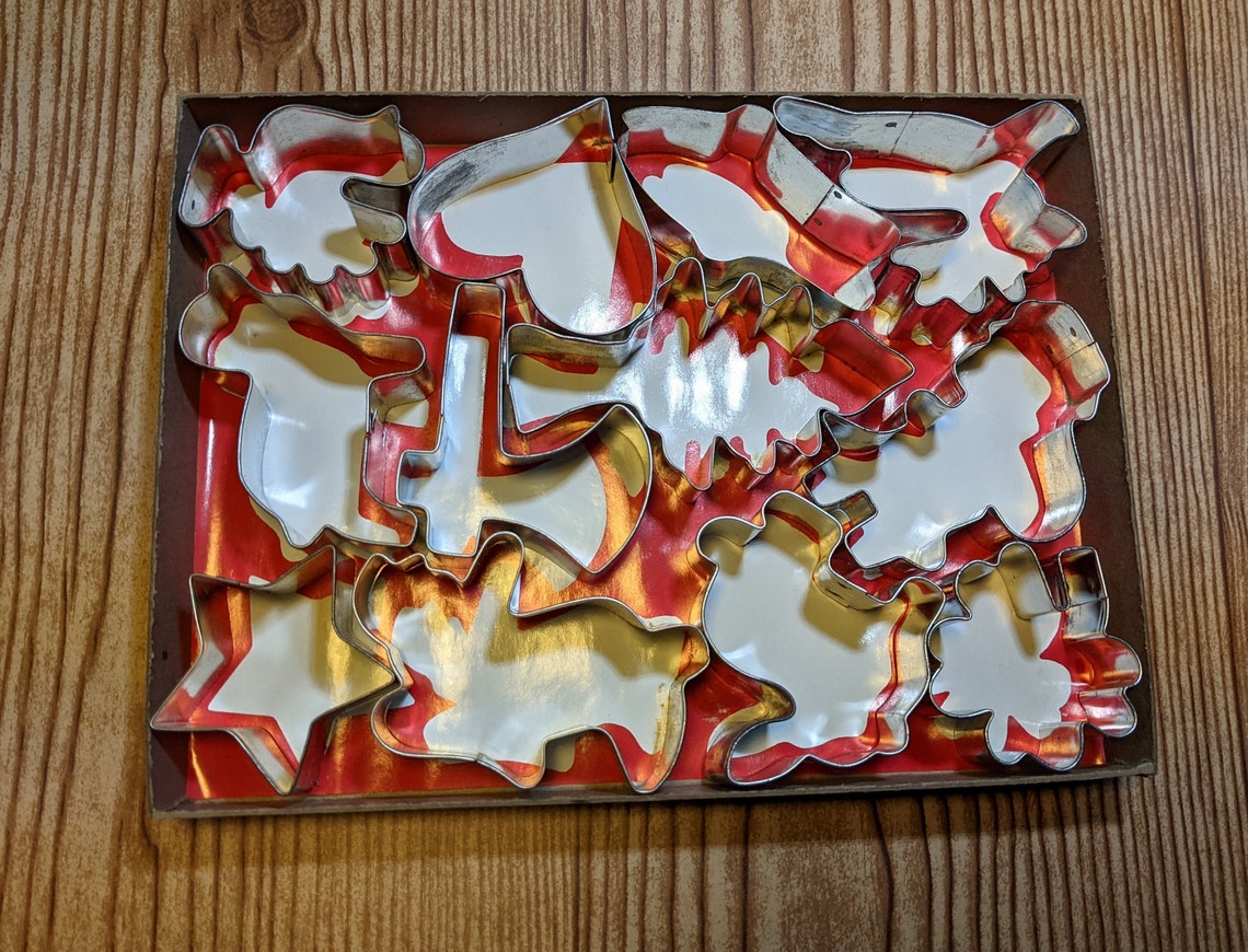 Vintage Multi Holiday Cookie Cutter Set in original box. Etsy