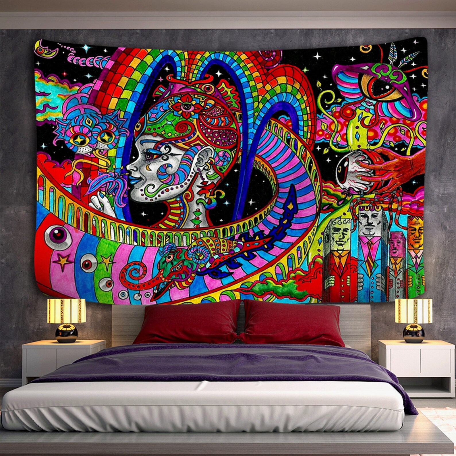 Ghost Tapestry Men Tapestry Colorful Tapestry Mandala Etsy
