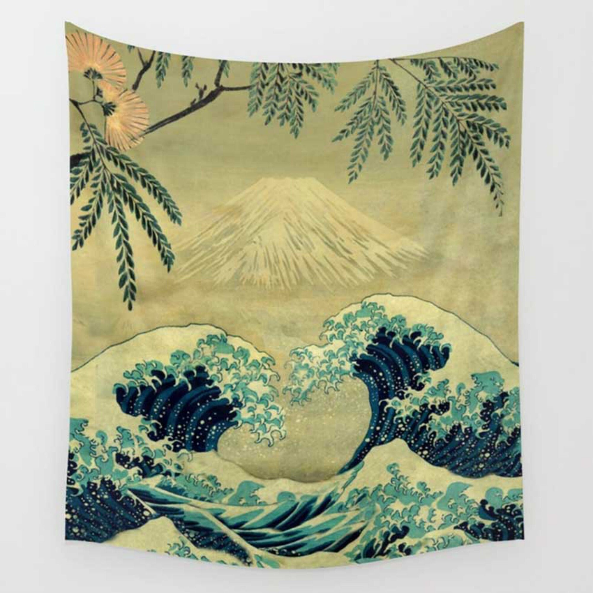 Great Wave Tapestry Japanese Wall Art Mount Fuji Tapestry Etsy