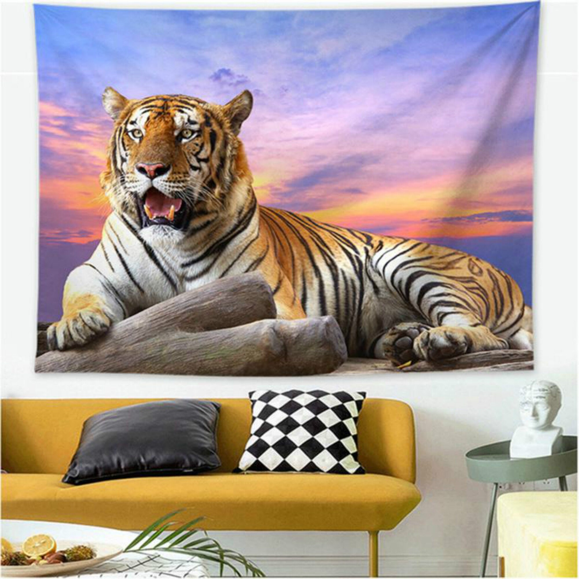 Japanese Tapestry Tiger Wall Art Wall Hanging Nature Etsy