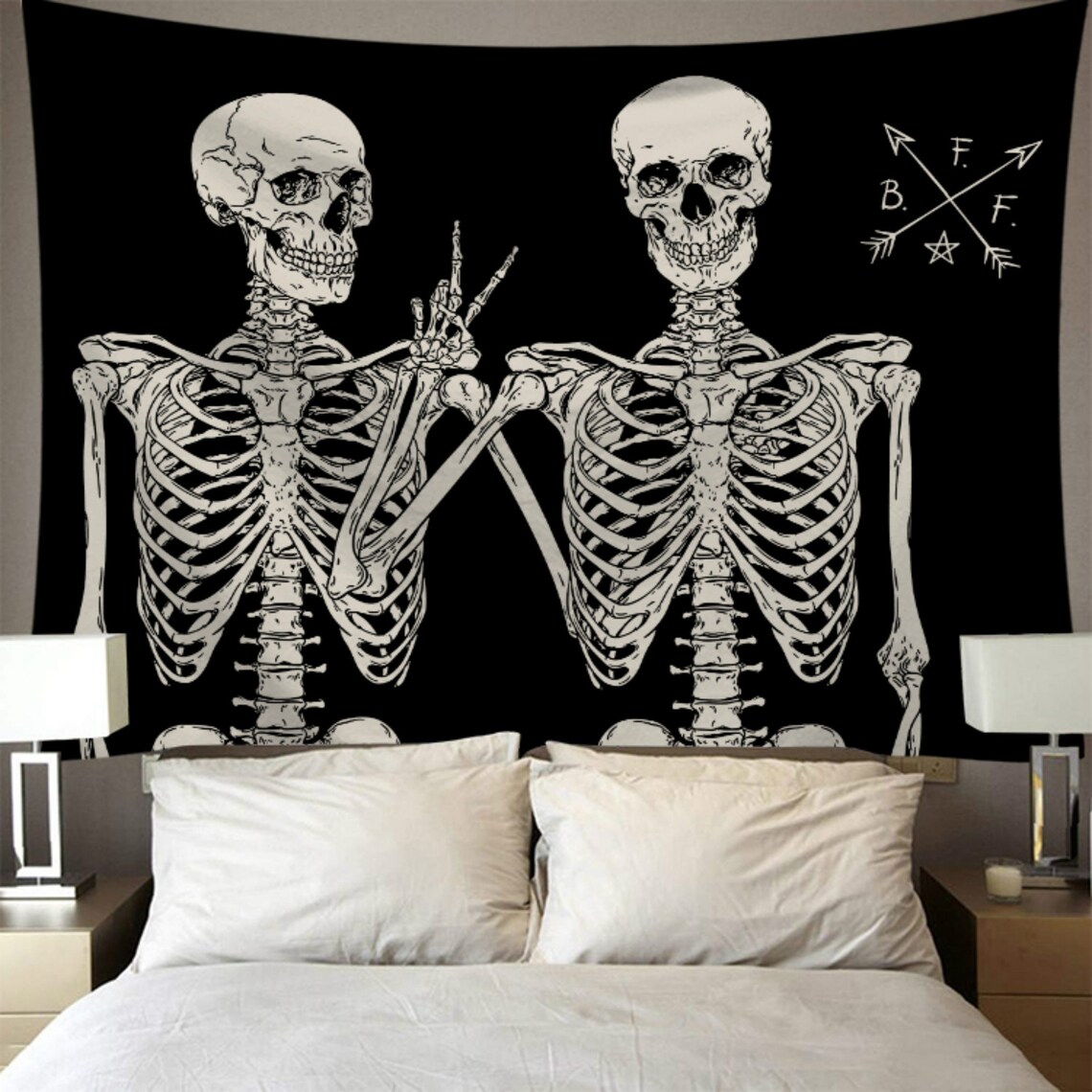 Skeleton Totem Tapestry Wall Tapestry Halloween Hanging Etsy