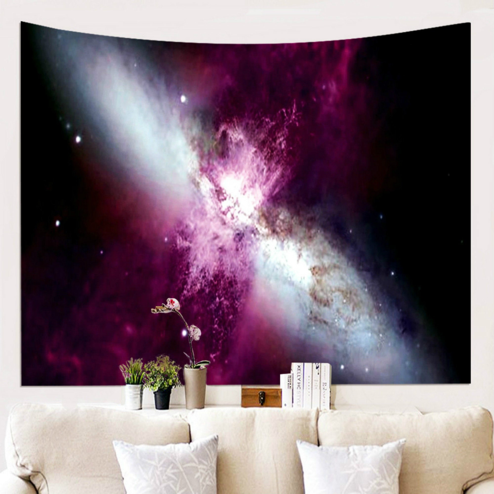 Starry Tapestry Space Decor Space Tapestry Stars Tapestry Etsy