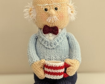 Knitting pattern. PDF digital download. Grandpa shelf sitter. Pattern download. Knitted flat. ENGLISH ONLY.