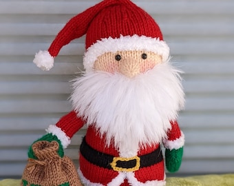 Knitting pattern. PDF digital download. Santa Claus shelf sitter Pattern download.