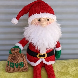 Knitting pattern. PDF digital download. Santa Claus shelf sitter Pattern download. Knitted flat. ENGLISH ONLY