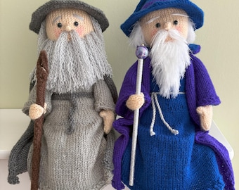 Knitting pattern. PDF digital download. The Cosypot wizards shelf sitters.  Knitted flat. Single point needles. English only.