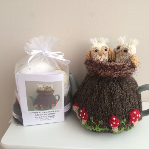 Knitting Kit to Make an Owlets in the Old Oak Tree Tea Cosy to Etsy