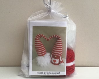 Knitting kit to make these two Love gnomes/ home gnomes . Great gift idea. Knitting on the go!