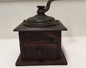 Antique The Strobridge Co Coffee Mill Grinder Cast Iron Dovetail Joints sanitized