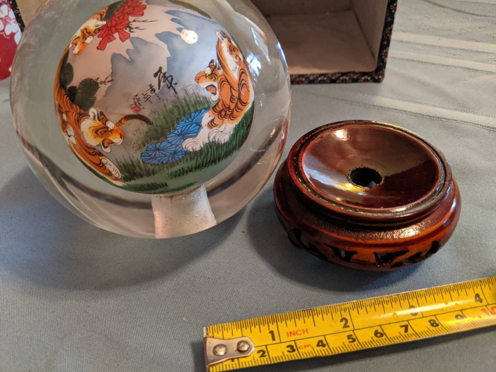 Vintage Reverse Painted Chinese glass ball Asian crystal Etsy