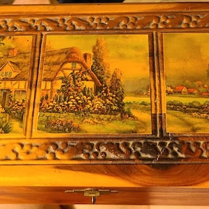 Vintage 1940s ladies or men&#39;s jewelry box w/ mirror