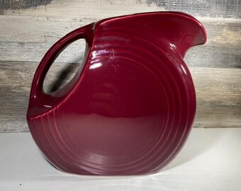 Fiestaware Cinnabar Disc Pitcher Large Retired 64 Oz Fiesta Ware