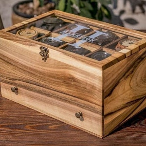 Mens watch box with drawer,Watch box with drawer,Watch storage box,Walnut jewelry box,Mens watch box,Watch holder for men,8 watch box