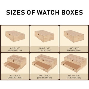 Mens watch box with drawer,Watch box with drawer,Watch storage box,Walnut jewelry box,Mens watch box,Watch holder for men,8 watch box image 4