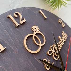 Family name clock, 1st anniversary gift, Personalized wooden clock for couple, Wedding anniversary gift for husband and wife, Anniversary clock, Personalized gift, Modern wall clock, Kitchen wall clock, Wood wall clock, Wooden wall clock, Wall clock