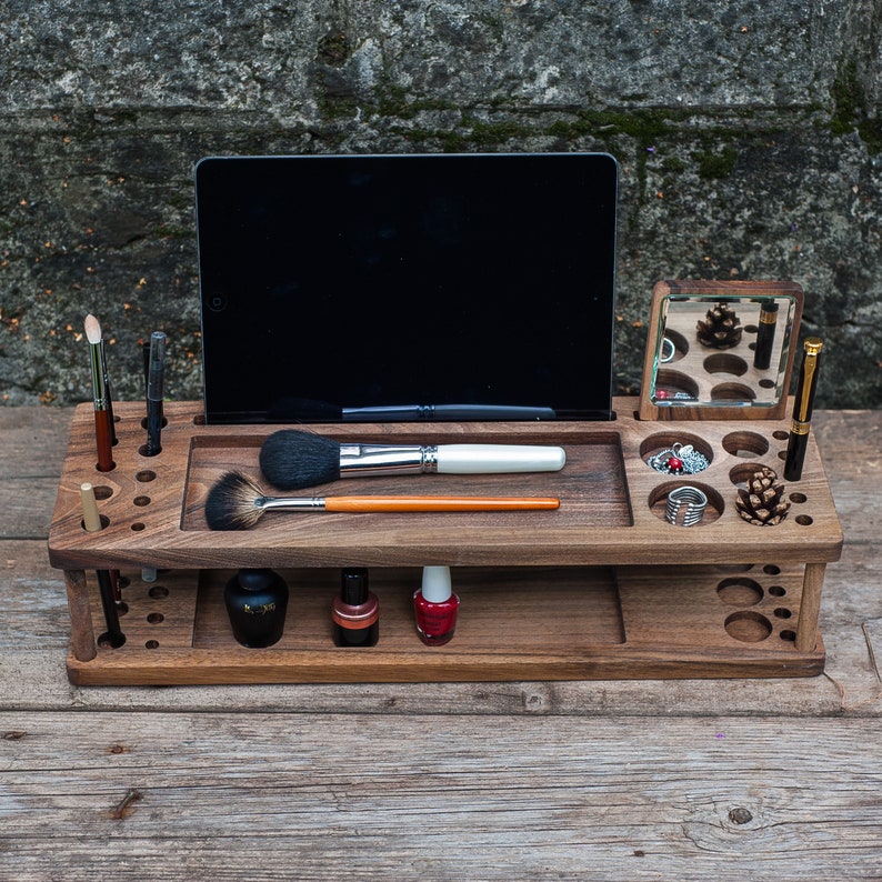 Makeup Storage,Gifts for women,Wood gifts for women,Makeup holder,Brush holder,Make up organizer,Makeup brush holder,Wooden drawer organizer