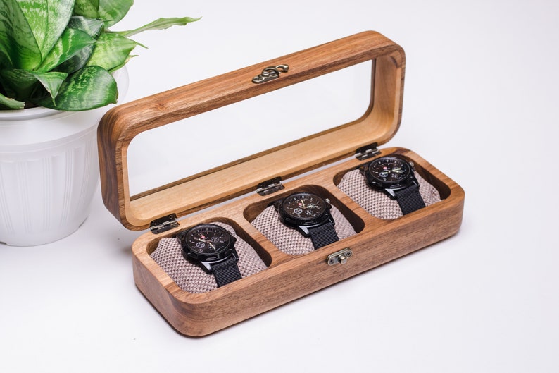 Wood watch box, Walnut watch storage box, Modern watch boxes, Engraved watch box, Handmade watch case, Luxury watch holder, Watch case, Watch box wood, Modern watch box, Wooden watch box, Watchbox, Mens watch box, Luxury watch box, Watch box for men