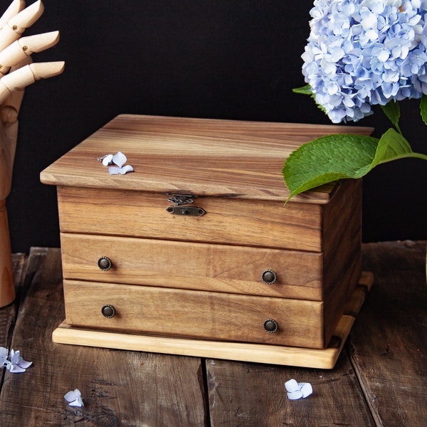 Walnut Jewelry Box Etsy