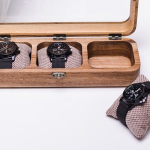 Wood watch box, Walnut watch storage box, Modern watch boxes, Engraved watch box, Handmade watch case, Luxury watch holder, Watch case, Watch box wood, Modern watch box, Wooden watch box, Watchbox, Mens watch box, Luxury watch box, Watch box for men