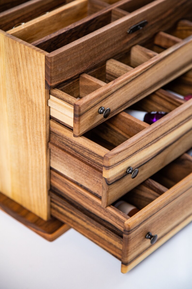 Handmade Wooden Jewelry Box With Drawers Large Jewelry Box Etsy