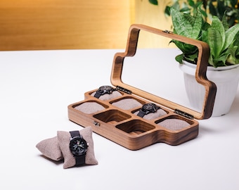 Wood watch box organizer, Exclusive luxury watch case, Watch organization for men, Men's watch case, Wooden watch case, Men watch box