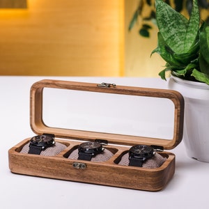 Wood watch box, Walnut watch storage box, Modern watch boxes, Engraved watch box, Handmade watch case, Luxury watch holder, Watch case, Watch box wood, Modern watch box, Wooden watch box, Watchbox, Mens watch box, Luxury watch box, Watch box for men