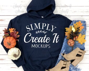 Navy Hoodie Mockup Etsy