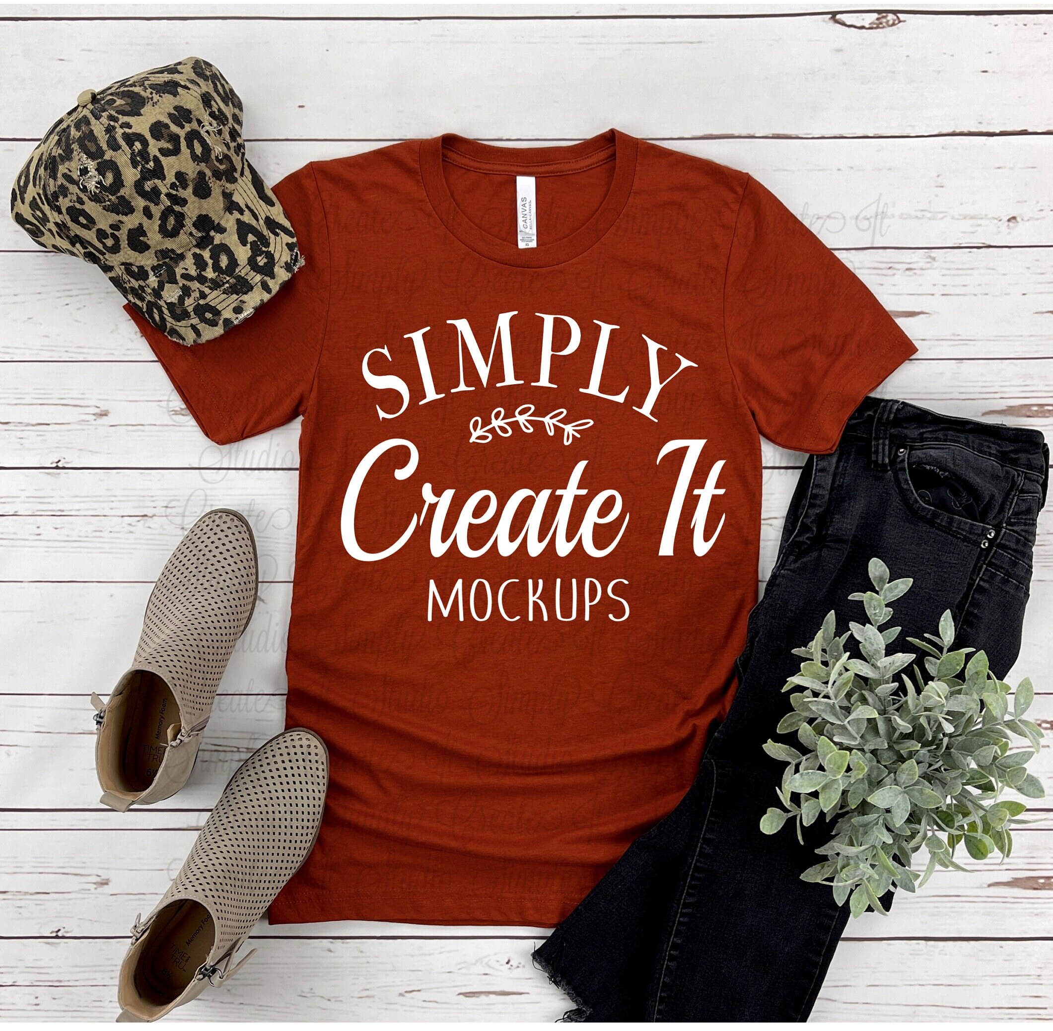 Bella Canvas Mockup Brick Bella Canvas 3413 Mock Ups Flat Lay Mockup ...