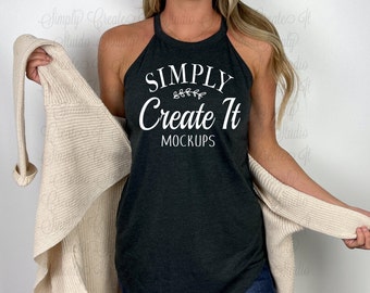 District DT137L Black Frost Rocker Tank Model Mockup, DT137L Black Frost, Black Frost Rocker Tank, Rocker Tank Model Mockup, Tank Mockup