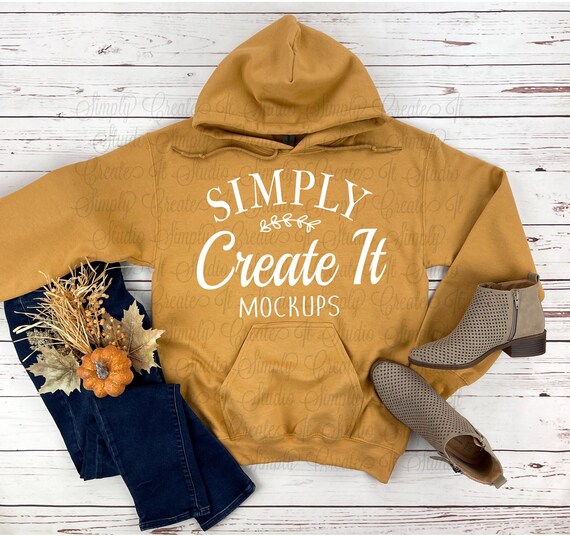 Gildan 18500 Old Gold Hoodie Mockup Gildan 18500 Old Gold - Etsy