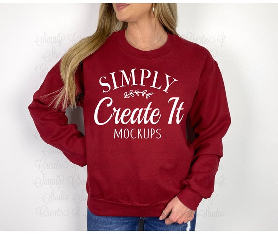 Gildan 18000 Garnet Mockup Gildan 18000 Model Mockup Garnet - Etsy