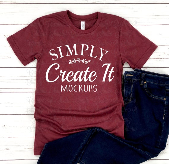 Bella Canvas Mockup Bella 3413 Cardinal 3001cvc Heather Etsy