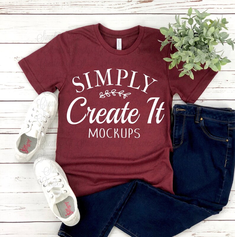 Bella Canvas Cardinal mockup Bella 3413 Cardinal 3001CVC