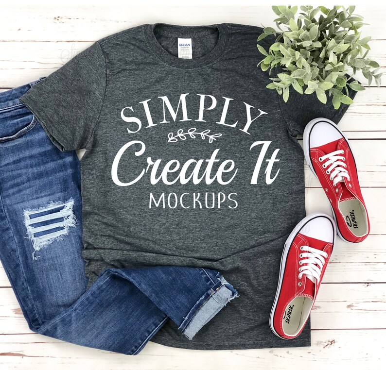 Download Gildan 64000 Dark Heather Gray Mockup Gildan 64000 Dark | Etsy