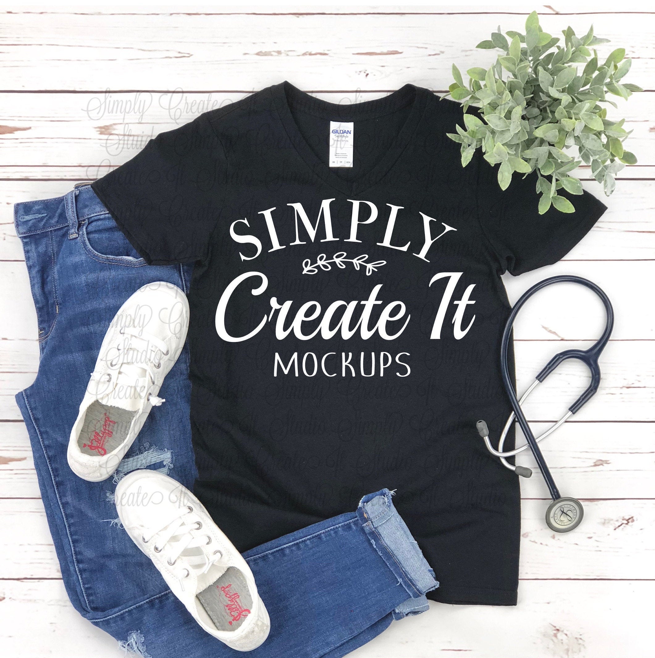 Download Gildan Black 64V00 V-Neck Mockup V-neck mockup t-shirt | Etsy