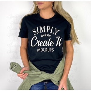 Gildan 64000 Black Mockup, Model Black T-shirt Mockup, Gildan 64000 Mockup, T-Shirt Mockup, Flat Lay Mockup, Gildan Live Model Mockup
