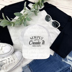 White Hat Mockup, 6606 White Trucker Hat Mockup, White Cap Mockup, Trucker Hat Mockup, Baseball Cap Mockup, Mockup, Baseball Hat