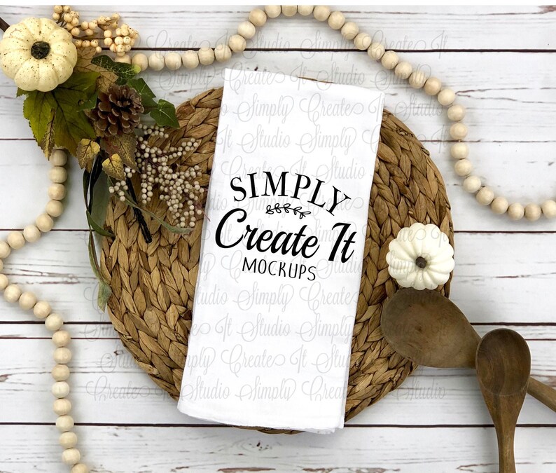 Download Fall Tea Towel Mockup Kitchen Towel Mockup Tea Towel Flour ...