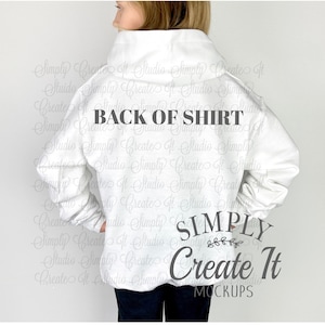Gildan 18500B Youth White Hooded Sweatshirt Mockup, Back of Shirt, Gildan 18500B Youth Model Mockup, White Hoodie Mockup,Gildan White 18500B